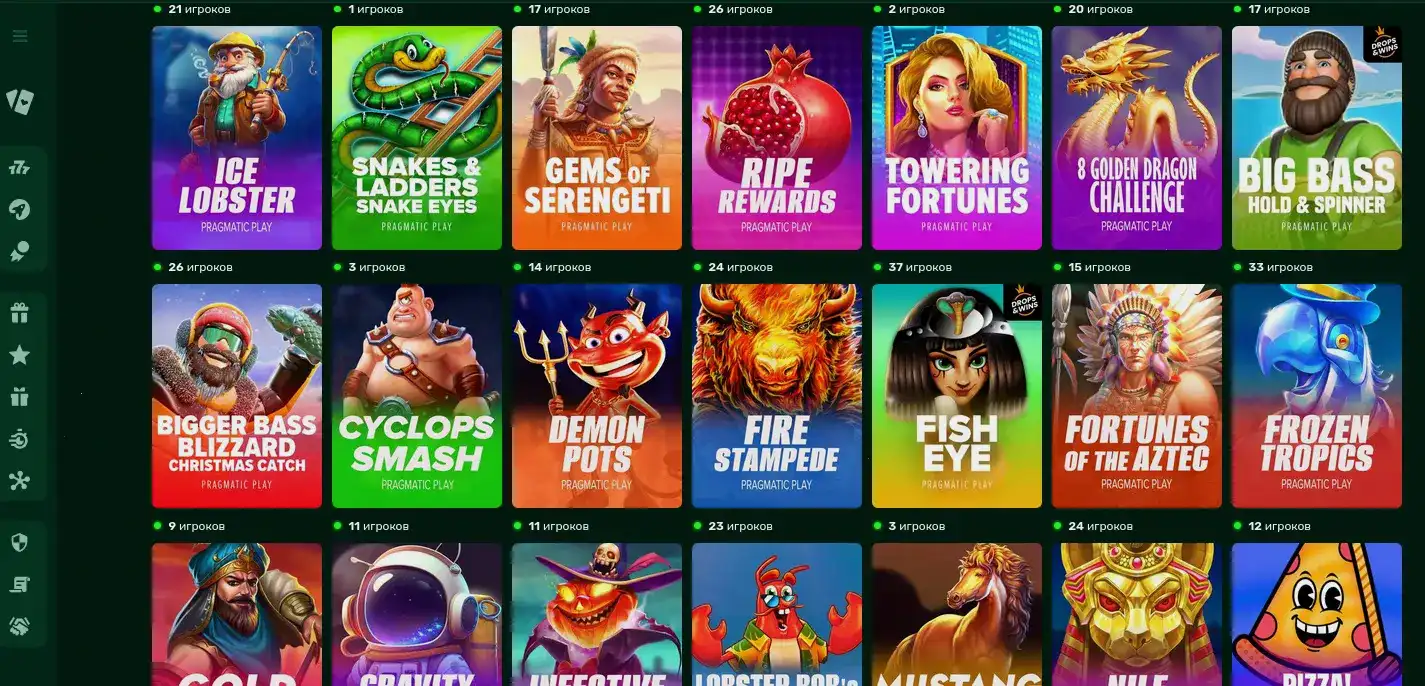 Vulkan Platinum casino интерфейс